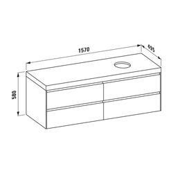 Laufen WT Unterbau u. Platte, Modular System, LANI 495x1570x580mm, Specialc., V.... LAUFEN-H4055931129901 7612738055219 (Abb. 1)