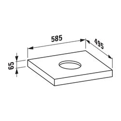 Laufen Waschtisch-Platte LANI 495x585x65mm, Wildeiche, mit Ausschnitt mittig, in... LAUFEN-H4046411122671 7612738048297 (Abb. 1)