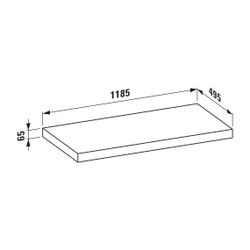 Laufen Waschtisch-Platte LANI 495x1185x65mm, Verkehrsgrau, ohne Ausschnitt, inkl... LAUFEN-H4046701122661 7612738048471 (Abb. 1)