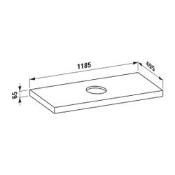 Laufen Waschtisch-Platte LANI 495x1185x65mm, Mattweiß, mit Ausschnitt mittig, in... LAUFEN-H4046711122601 7612738048495 (Abb. 1)