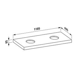 Laufen Waschtisch-Platte LANI 495x1185x65mm, Verkehrsgrau, mit Ausschnitt links/... LAUFEN-H4046741122661 7612738048617 (Abb. 1)