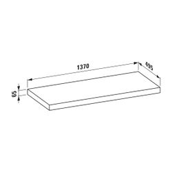 Laufen Waschtisch-Platte LANI 495x1370x65mm, Wildeiche, ohne Ausschnitt, inklusi... LAUFEN-H4046801122671 7612738048662 (Abb. 1)