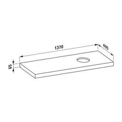 Laufen Waschtisch-Platte LANI 495x1370x65mm, Wildeiche, mit Ausschnitt rechts, i... LAUFEN-H4046831122671 7612738048754 (Abb. 1)
