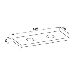 Laufen Waschtisch-Platte LANI 495x1370x65mm, Mattweiß, mit Ausschnitt links/rech... LAUFEN-H4046841122601 7612738048761 (Abb. 1)