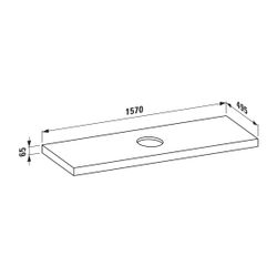 Laufen Waschtisch-Platte LANI 495x1570x65mm, Wildeiche, mit Ausschnitt mittig, i... LAUFEN-H4046911122671 7612738048846 (Abb. 1)