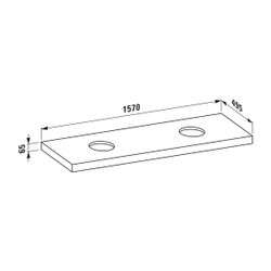 Laufen Waschtisch-Platte LANI 495x1570x65mm, Mattweiß, mit Ausschnitt links/rech... LAUFEN-H4046941122601 7612738049331 (Abb. 1)