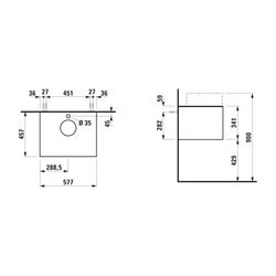 Laufen Schubladenelement Sonar 580x340x450mm, Kupfer/Nero Marq., Aussch. mittig ... LAUFEN-H4054050341411 7612738945763 (Abb. 1)