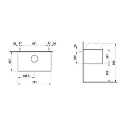 Laufen Schubladenelement Sonar 780x340x450mm, Mattweiß/Nero Marq., Aussch. mitti... LAUFEN-H4054110341431 7612738970505 (Abb. 1)