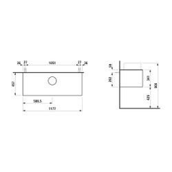 Laufen Schubladenelement Sonar 1180x340x450mm, Titan/Nero Marquina, Aussch. mitt... LAUFEN-H4054210341421 7612738945992 (Abb. 1)