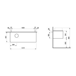 Laufen Schubladenelement Sonar 1180x340x450mm, Gold/Nero Marquina, Aussch. links... LAUFEN-H4054220341401 7612738946807 (Abb. 1)