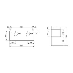 Laufen Schubladenelement Sonar 1180x340x450mm, Titan/Nero Marquina, Aussch. beid... LAUFEN-H4054280341421 7612738946067 (Abb. 1)