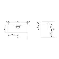 Laufen Schubladenelement Sonar 1180x340x450mm, Mattweiß, 1 Schubl., Aussch. mitt... LAUFEN-H4054510341701 7612738970680 (Abb. 1)