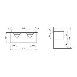 Laufen Waschtischunterbau Sonar 457x1177x341mm, Mattweiß Nero Marquina, Aussch. ... LAUFEN-H4054540341431 7612738970758 (Abb. 1)