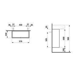 Laufen Waschtischunterbau Sonar 240x576x600mm, Gold, 2 Türen mit Push/Pull Funkt... LAUFEN-H4054830340401 7612738946319 (Abb. 1)