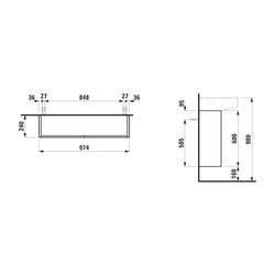 Laufen Waschtischunterbau Sonar 240x974x600mm, Gold, 2 Türen mit Push/Pull Funkt... LAUFEN-H4054840340401 7612738946326 (Abb. 1)