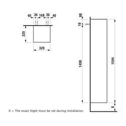 Laufen Hochschrank Sonar 320x320x1594mm, Mattweiß, 1 Tür Scharnier links 5 Ablag... LAUFEN-H4054910341701 7612738970840 (Abb. 1)