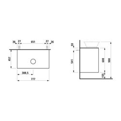 Laufen Waschtischunterbau The New Classic 457x777x600mm, Verkehrsgrau, Ausschnit... LAUFEN-H4060120856271 7612738944834 (Abb. 1)