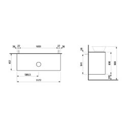Laufen Waschtischunterbau The New Classic 457x1177x600mm, geschw. Eiche, Aussch.... LAUFEN-H4060220856281 7612738945268 (Abb. 1)