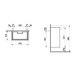 Laufen Waschtischunterbau The New Classic 316x576x677mm, Weiß lackiert, 2 Schubl... LAUFEN-H4060320856311 7612738945589 (Abb. 1)