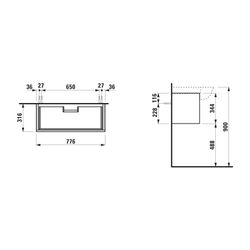 Laufen Waschtischunterbau The New Classic 316x776x344mm, Mattweiß, 1 Schublade, ... LAUFEN-H4060410851701 7612738971076 (Abb. 1)