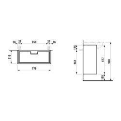 Laufen Waschtischunterbau The New Classic 316x776x677mm, Mattweiß, 2 Schubladen ... LAUFEN-H4060420851701 7612738971106 (Abb. 1)