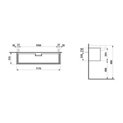 Laufen Waschtischunterbau The New Classic 316x1176x344mm, Weiß lackiert, 1 Schub... LAUFEN-H4060510856311 7612738945619 (Abb. 1)