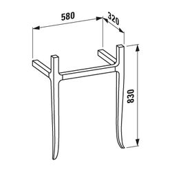 Laufen Waschtisch-Gestell The New Classic 320x580x830mm, bodenstehend walnuss... LAUFEN-H4060710856291 7612738950347 (Abb. 1)