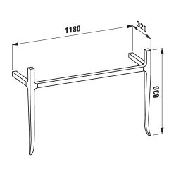 Laufen Waschtisch-Gestell The New Classic 320x1180x830mm, bodenstehend walnuss... LAUFEN-H4060730856291 7612738950361 (Abb. 1)