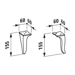Laufen Füße The New Classic 60x60x155mm, Mattweiß, für Waschtischunterbauten und... LAUFEN-H4060740851701 7612738950392 (Abb. 1)