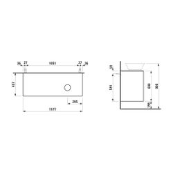 Laufen Waschtischunterbau The New Classic 457x1177x600mm, Mattweiß, Ausschnitt r... LAUFEN-H4060840851701 7612738970956 (Abb. 1)