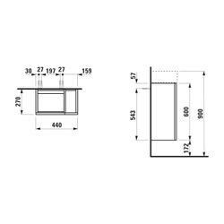 Laufen Waschtischunterbau Kartell 270x440x600mm, Senfgelb, 1 Tür links Regal rec... LAUFEN-H4075170336441 7612738971304 (Abb. 1)