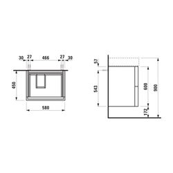 Laufen Waschtischunterbau Kartell 450x580x600mm, Senfgelb, 2 Schubladen, mit Pus... LAUFEN-H4075580336441 7612738971366 (Abb. 1)
