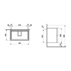Laufen Waschtischunterbau Kartell 449x784x600mm, Schiefergrau, 2 Schubladen, mit... LAUFEN-H4075920336421 7612738013240 (Abb. 1)