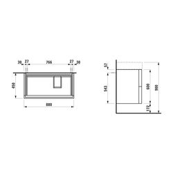 Laufen Waschtischunterbau Kartell 600x880x450mm, Ockerbraun, 2 Schubladen, mit P... LAUFEN-H4076080336431 7612738971441 (Abb. 1)