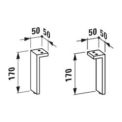 Laufen Füße Kartell, 2 Stück, optional für H408151/2 H407517/8 verchromt... LAUFEN-H4076200330041 7612738293246 (Abb. 1)