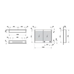 Laufen Spiegelschrank Frame 25, 780x1000x150mm, LED-Beleuchtung vertikal, Sensor... LAUFEN-H4086539001451 7612738318666 (Abb. 1)