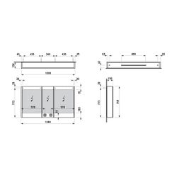 Laufen Spiegelschrank Frame 25, 780x1300x150mm, 3 Türen verspiegelt, LED-Beleuch... LAUFEN-H4087049001441 7612738318710 (Abb. 1)
