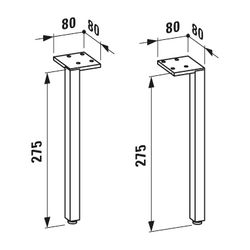 Laufen Füße SPACE, 2 Stück, für Waschtischunterbau und Hochschränke Aluminium du... LAUFEN-H4112201601061 7612738344290 (Abb. 1)