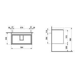 Laufen Waschtischunterbau MEDA 448x784x515mm, Multicolor, 2 Schubl., 1 Ordnungss... LAUFEN-H4216120119991 7612738095604 (Abb. 1)
