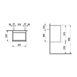 Laufen Waschtischunterbau MEDA 339x437x515mm, Verkehrsgrau, 1 Tür Scharnier rech... LAUFEN-H4216620112661 7612738096021 (Abb. 1)