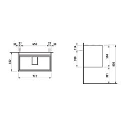 Laufen Waschtischunterbau MEDA 442x772x504mm, Cappuccino, 2 Schubl., 1 Ordnungss... LAUFEN-H4216820114651 7612738096229 (Abb. 1)