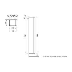 Laufen Hochschrank INO 306x360x1800mm, Nussbaum dunkel 1 Tür Scharnier links 5 A... LAUFEN-H4254510301711 7612738343675 (Abb. 1)