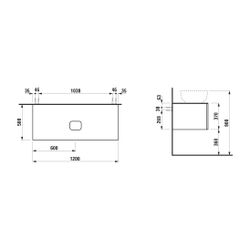 Laufen Schubladenelement, Ilbagnoalessi, 1200mm, Pearlbeige, 1 Schub., Ausschn. ... LAUFEN-H4303110972701 7612738071622 (Abb. 1)