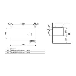 Laufen Schubladenelement, Ilbagnoalessi, 1200mm, Pearlbeige, 1 Schub., Ausschn. ... LAUFEN-H4303130972701 7612738071691 (Abb. 1)