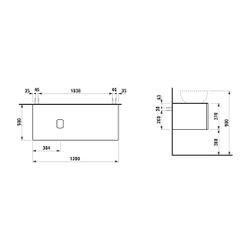 Laufen Schubladenelement, Ilbagnoalessi, 1200mm, Terracotta, 1 Schub., Ausschn. ... LAUFEN-H4303220972691 7612738071745 (Abb. 1)