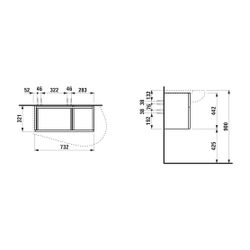 Laufen Waschtischunterbau Ilbagnoalessi 321x732x442mm, Noce canaletto, 1 Schubl.... LAUFEN-H4304110976301 7612738072131 (Abb. 1)