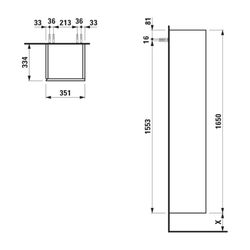 Laufen Hochschrank, Ilbagnoalessi, 334x350x1650mm, Terracotta, 1 Tür, Scharnier ... LAUFEN-H4304620972691 7612738072599 (Abb. 1)