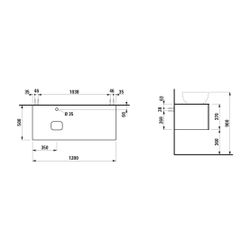 Laufen Schubladenelement, Ilbagnoalessi, 1200mm, Multicolor, 1 Schub., mit HL, A... LAUFEN-H4313100979991 7612738075279 (Abb. 1)