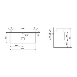 Laufen Schubladenelement, Ilbagnoalessi, 1200mm, Mattweiß, 1 Schub., mit HL, Aus... LAUFEN-H4313150972601 7612738072919 (Abb. 1)