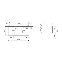 Laufen Schubladenelement, Ilbagnoalessi, 1200mm, Noce canaletto, 1 Schub., mit H... LAUFEN-H4313180976301 7612738073077 (Abb. 1)
